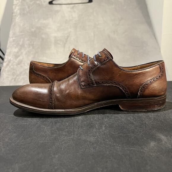 Magnanni Oxford Shoes Mens Size 13 Brown Cap Toe Brogue Leather Dress 10113